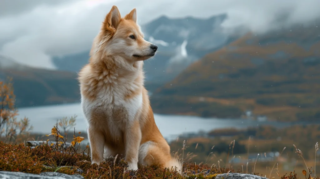 Auf dem Foto ist ein Norwegischer Buhund zu sehen. Auf der Website Welpen.de ist ein umfangreiches Rasseportrait zu finden.