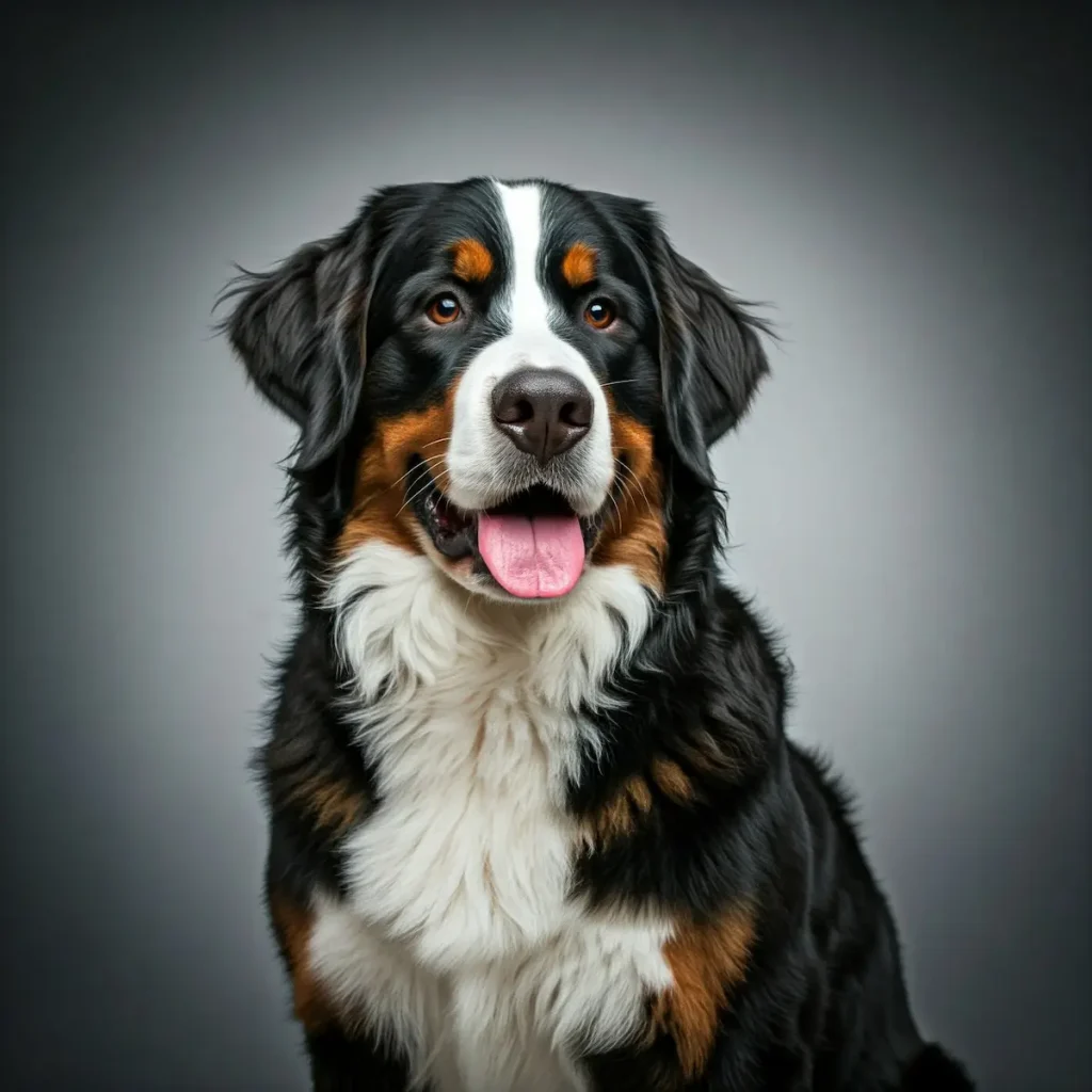 Berner Sennenhund schaut in die Kamera