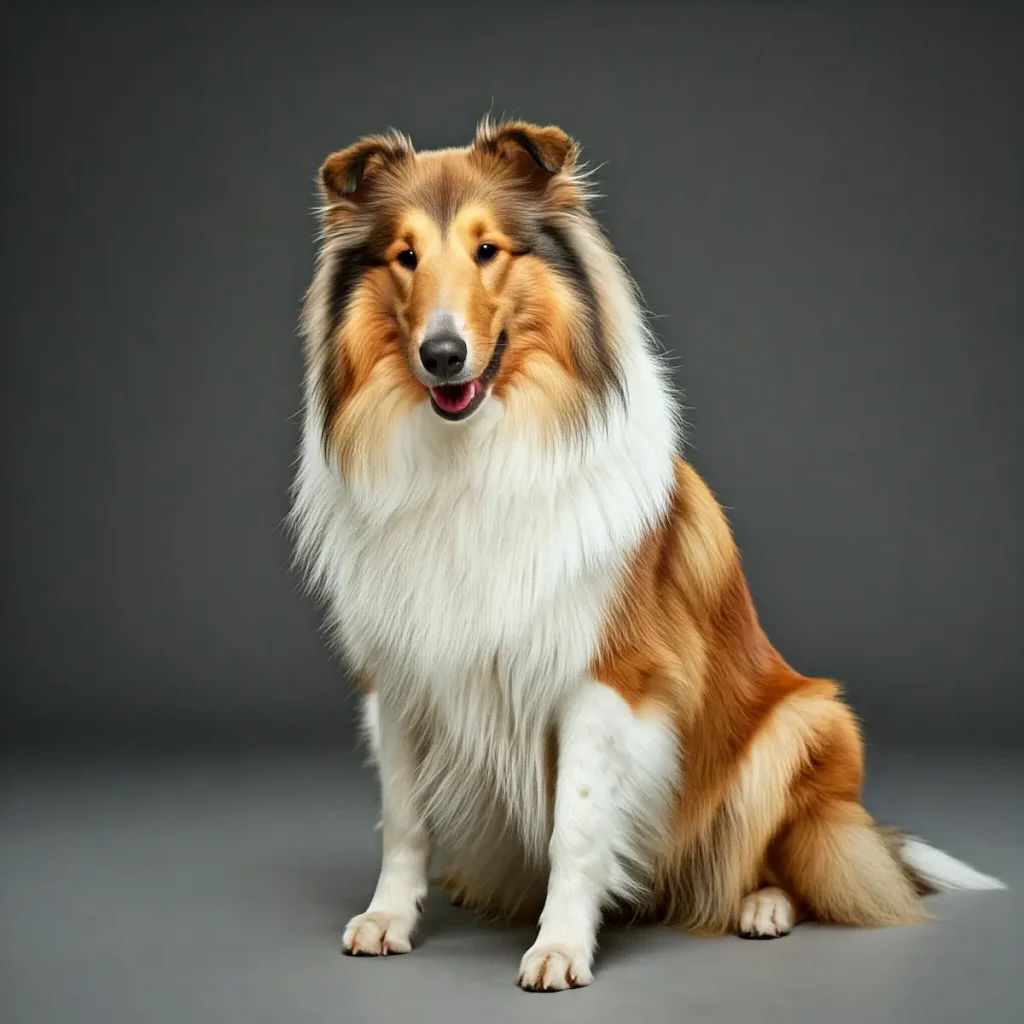 Collie im Fotostudio